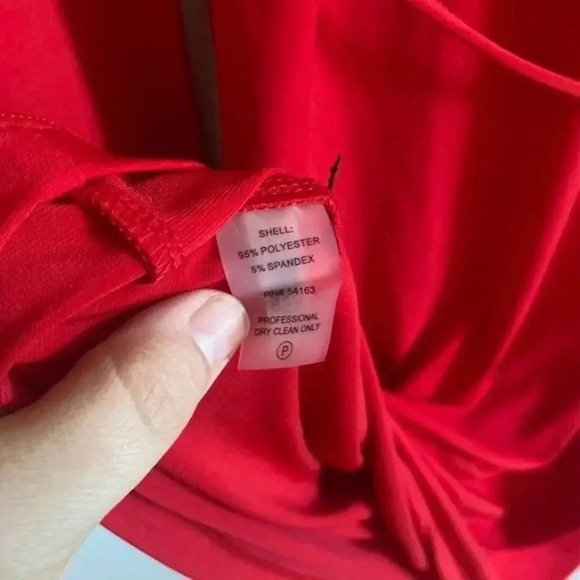 Calvin Klein Red Shirt Dress with Waist Tie - Picture 10 of 13